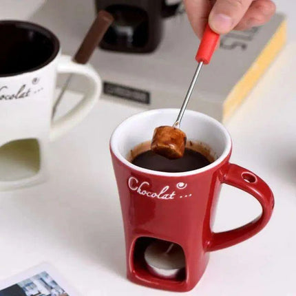 Elegant Ceramic Fondue Set with Butter Warmer for Decadent Dipping Experiences - Très Elite