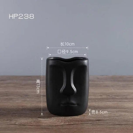 Elegant Ceramic Head Planter for Contemporary Floral and Succulent Displays