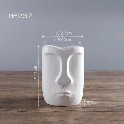 Elegant Ceramic Head Planter for Contemporary Floral and Succulent Displays