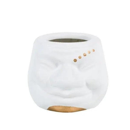 Elegant Ceramic Head Planter for Contemporary Floral and Succulent Displays