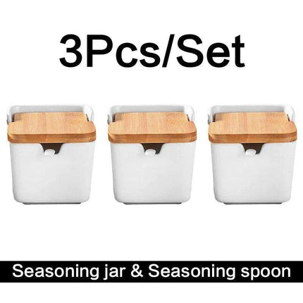 Elegant Ceramic Spice Jar Set - Chic Storage Solutions for Culinary Enthusiasts..