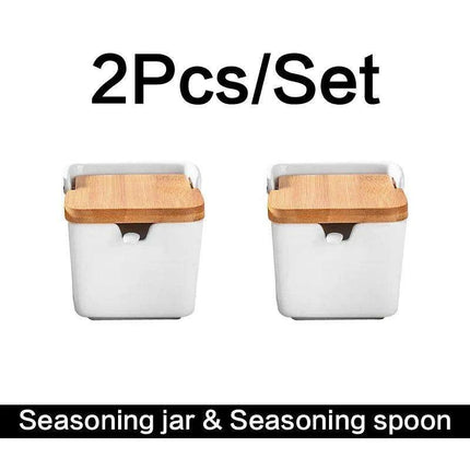 Elegant Ceramic Spice Jar Set - Chic Storage Solutions for Culinary Enthusiasts..