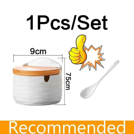 Elegant Ceramic Spice Jar Set - Chic Storage Solutions for Culinary Enthusiasts..