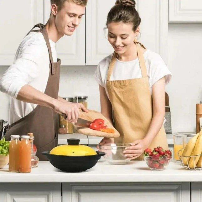 Elegant Ceramic Stew Pot with Comfortable Grip - Perfect Single Serving Cookware for Gourmet Cooking - Très Elite