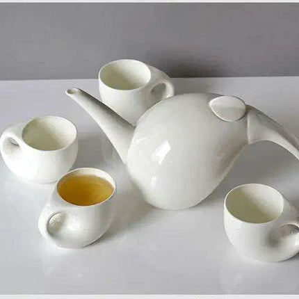 Elegant Ceramic Tea and Coffee Set with Water Drop Design - Très Elite