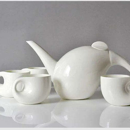 Elegant Ceramic Tea and Coffee Set with Water Drop Design - Très Elite