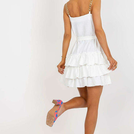 Elegant Chain Detail V-Neck Mini Dress - Très Elite
