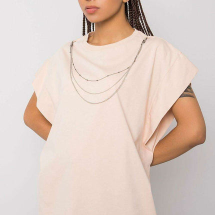 Elegant Chain Detailed Relaxed Fit Blouse Made In Europe