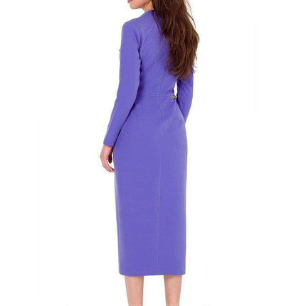Elegant Chain-Embellished Asymmetrical Midi Evening Dress - Très Elite