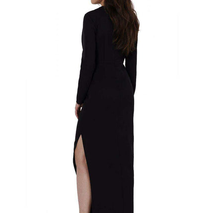 Elegant Chain-Embellished Asymmetrical Midi Evening Dress - Très Elite