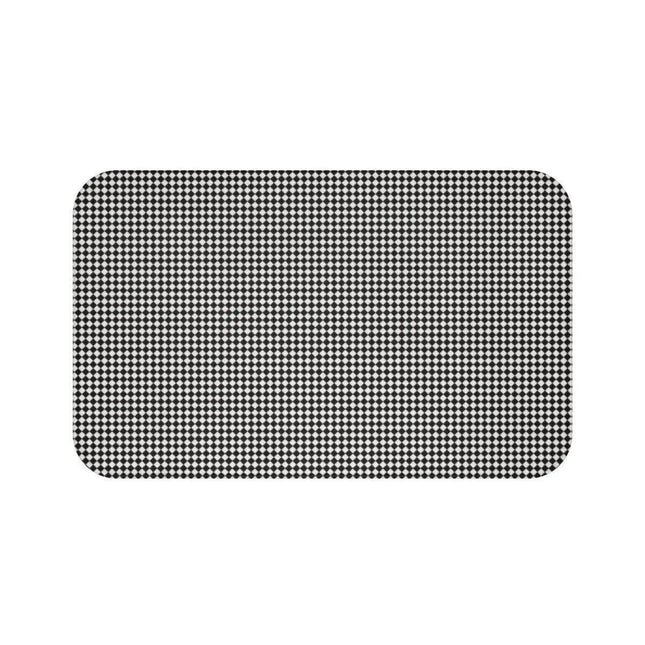 Elegant Checkered Memory Foam Bath Mat - Transform Your Bathroom Aesthetics