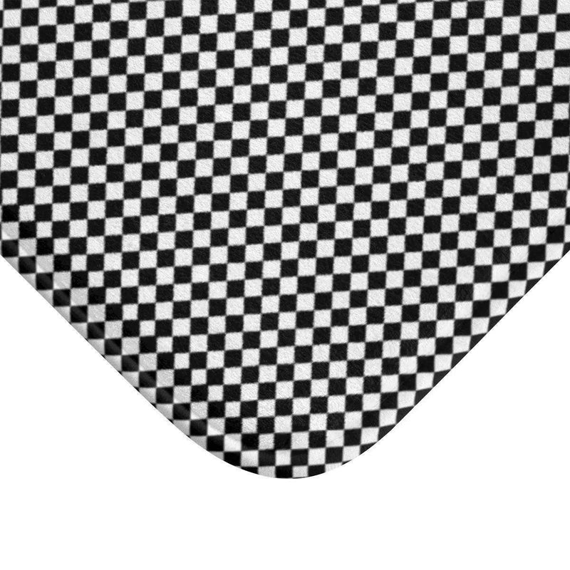 Elegant Checkered Memory Foam Microfiber Bath Mat - Très Elite