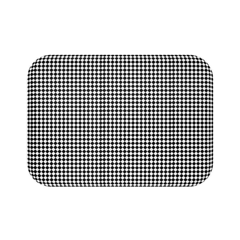 Elegant Checkered Memory Foam Microfiber Bath Mat - Très Elite