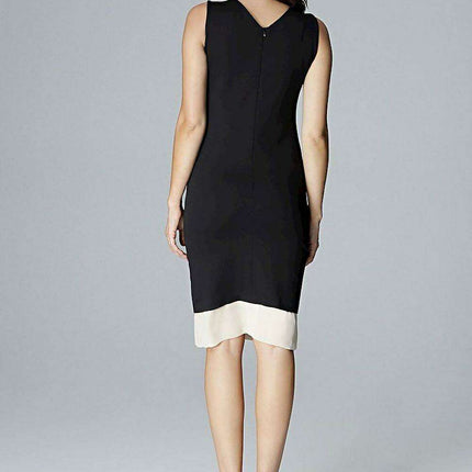 Elegant Chiffon-Inset Cocktail Dress - Très Elite
