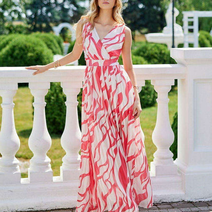 Elegant Chiffon Maxi Gown with Stylish Details - Très Elite