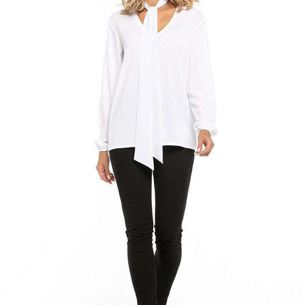 Elegant Chiffon Top with Stylish Tie Accent - Très Elite