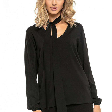 Elegant Chiffon Top with Stylish Tie Accent - Très Elite