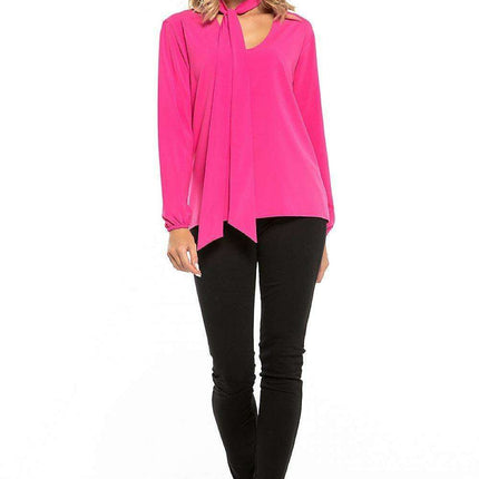 Elegant Chiffon Top with Stylish Tie Accent - Très Elite