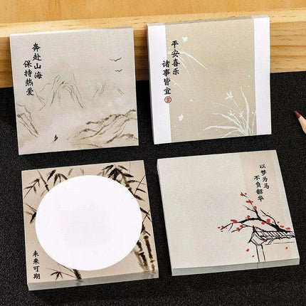 Elegant Chinese Art-Inspired Sticky Notes Set: Infuse Creativity into Your Workspace - Très Elite