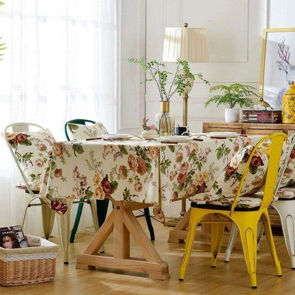 Elegant Chinese Floral Cotton Tablecloth: Enhance Your Dining Experience- Très Elite- Très Elite