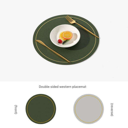 Elegant Circular PVC Leather Dining Placemats for a Luxurious Table Setting