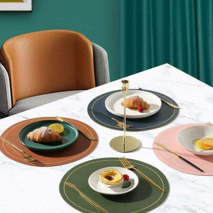 Elegant Circular PVC Leather Dining Placemats for a Luxurious Table Setting