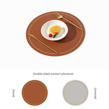 Elegant Circular PVC Leather Dining Placemats for a Luxurious Table Setting