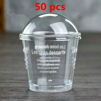 Elegant Clear Dessert Cup Collection with Lids and Scoops - Perfect for Ice Cream, Yogurt, and Mousse - Très Elite