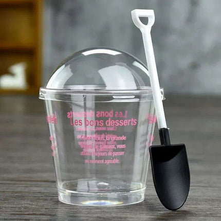 Elegant Clear Dessert Cup Collection with Lids and Scoops - Perfect for Ice Cream, Yogurt, and Mousse - Très Elite