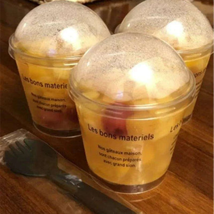 Elegant Clear Dessert Cup Collection with Lids and Scoops - Perfect for Ice Cream, Yogurt, and Mousse - Très Elite