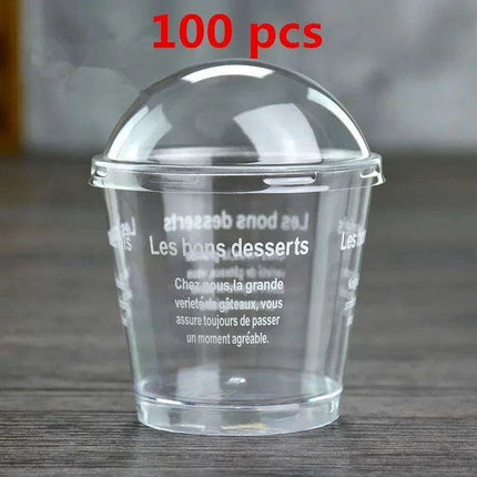 Elegant Clear Dessert Cup Collection with Lids and Scoops - Perfect for Ice Cream, Yogurt, and Mousse- Très Elite- Très Elite