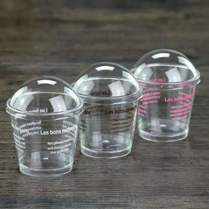Elegant Clear Dessert Cup Collection with Lids and Scoops - Perfect for Ice Cream, Yogurt, and Mousse - Très Elite