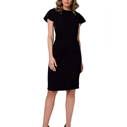 Elegant Cocktail Dress with Embellished Fabric Overlay - Très Elite