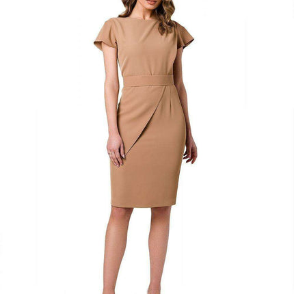 Elegant Cocktail Dress with Embellished Fabric Overlay - Très Elite