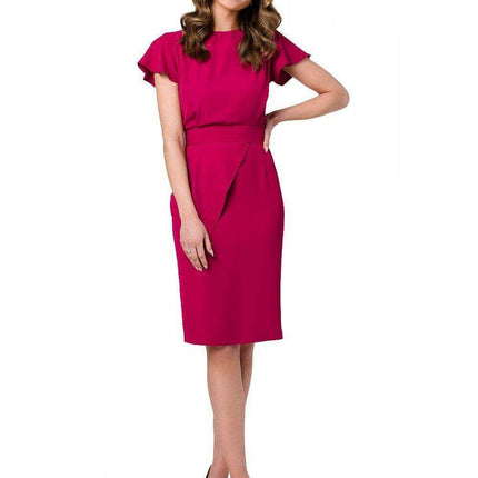 Elegant Cocktail Dress with Embellished Fabric Overlay - Très Elite