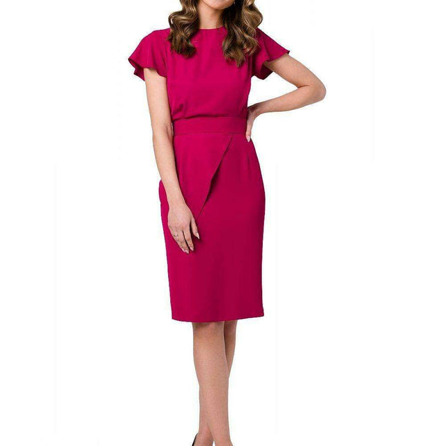 Elegant Cocktail Dress with Embellished Fabric Overlay