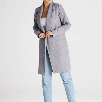 Elegant Collared Coat with Belt Option