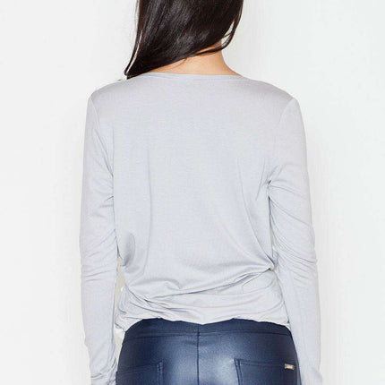 Elegant Color Block Pleated Blouse for Timeless Sophistication