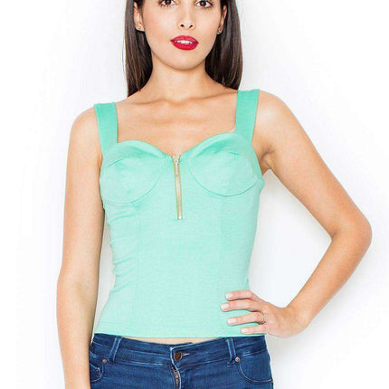 Elegant Corset-Inspired Zipper Blouse by Katrus