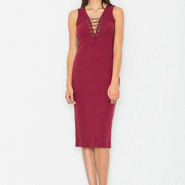 Elegant Cotton Evening Gown with Unique Tie-Up Neckline