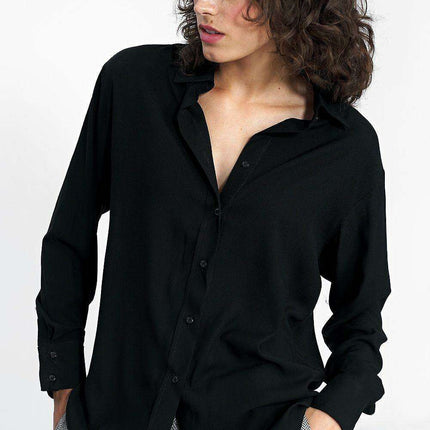 Elegant Cotton Long Sleeve Button Up Shirt By Nife Elite - Très Elite