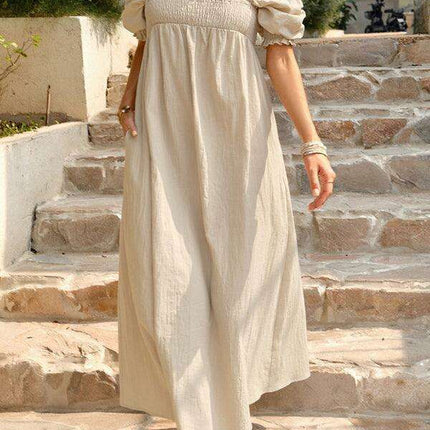 Elegant Cotton Maxi Skirt with Distinctive Collar Detail