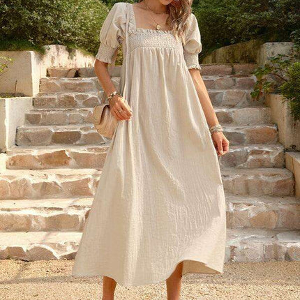 Elegant Cotton Maxi Skirt with Distinctive Collar Detail - Très Elite