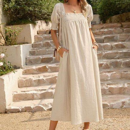Elegant Cotton Maxi Skirt with Distinctive Collar Detail - Très Elite