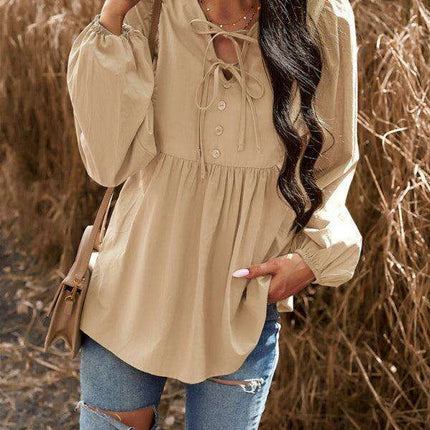 Elegant Cotton V-neck Blouse: A Fusion of Style and Comfort - Très Elite