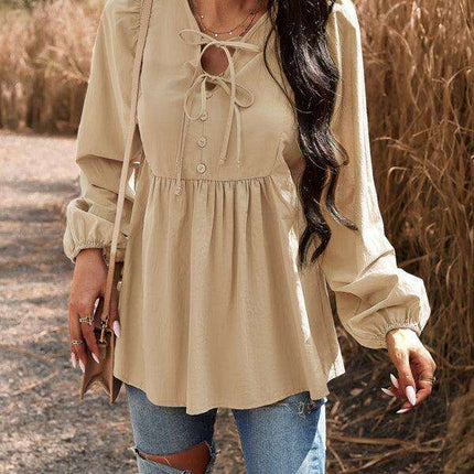 Elegant Cotton V-neck Blouse: A Fusion of Style and Comfort - Très Elite