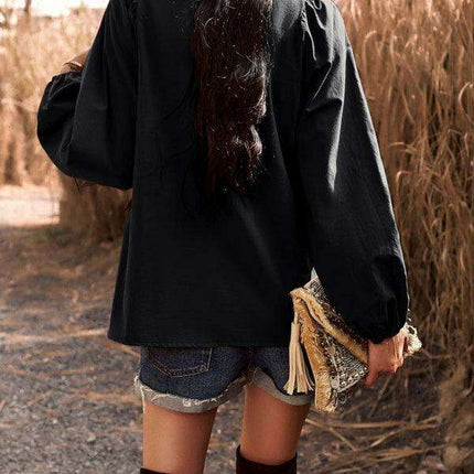 Elegant Cotton V-neck Blouse: A Fusion of Style and Comfort - Très Elite