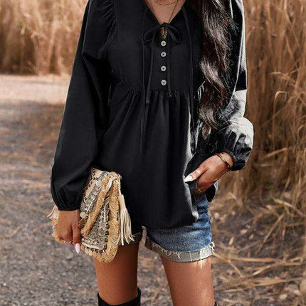 Elegant Cotton V-neck Blouse: A Fusion of Style and Comfort - Très Elite