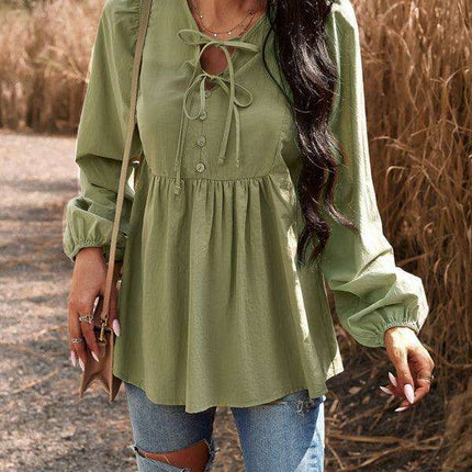 Elegant Cotton V-neck Blouse: A Fusion of Style and Comfort - Très Elite