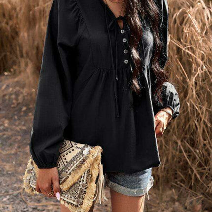 Elegant Cotton V-neck Blouse: A Fusion of Style and Comfort